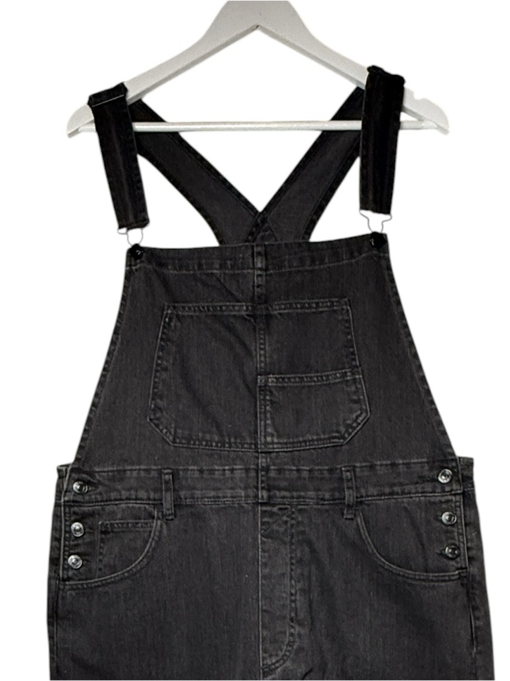 Free People X We The Free ZIGGY Overalls Mineral Black Bib Denim SZ XL Full Leng - Picture 4 of 13